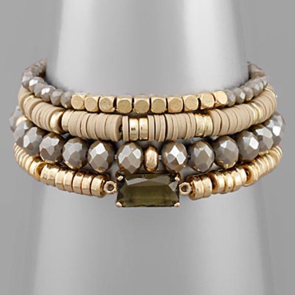 Square Bead & Multi Bead Bracelet - Picture 2 of 2